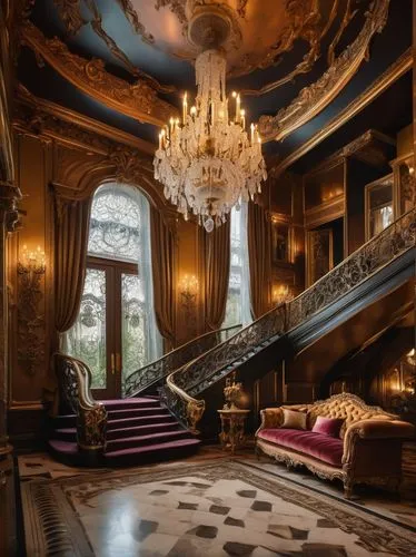 ornate room,ritzau,royal interior,opulently,casa fuster hotel,opulence,palatial,opulent,poshest,chateauesque,rococo,luxury hotel,palladianism,baccarat,mansion,claridge,foyer,entrance hall,driehaus,chateau,Illustration,Paper based,Paper Based 26