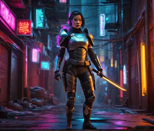 mulan,katana,cyberpunk,nova,cg artwork,renegade,symetra,huntress,echo,neon arrows,monsoon banner,avatar,electro,x-men,nora,female warrior,4k wallpaper,wall,katniss,cyborg,Photography,General,Sci-Fi