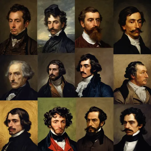 seven citizens of the country,portraits,man portraits,chess icons,french digital background,personages,napoleon iii style,group of people,gentleman icons,fathers and sons,brazilian monarchy,members,paintings,the men,fraternity,hairstyles,physiognomy,faces,portrait background,franz winterhalter,Art,Classical Oil Painting,Classical Oil Painting 08