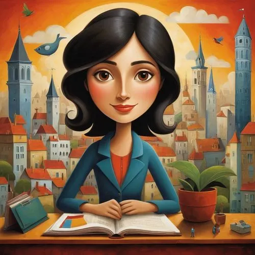 girl studying,miniaturist,bibliographer,bookstar,bookseller,author,book illustration,sci fiction illustration,bookkeeper,libri,proprietress,city ​​portrait,librarian,bibliophile,headmistress,educationist,storybook character,illustrator,encyclopedist,booksurge,Art,Artistic Painting,Artistic Painting 29