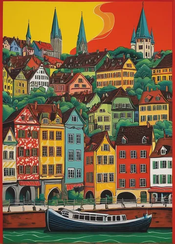 Basel, Colours of Basel by Lisa Lorenz,tübingen,passau,regensburg,lucerne,freiburg,zurich,schaffhausen,meersburg,thun,bamberg,bern,bergen,miltenberg,murten morat,neckar,basel,thun lake,heidelberg,rüde