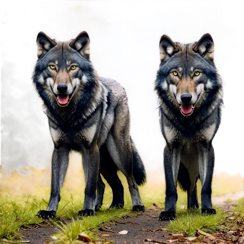 two wolves,wolfs,wolves,wolf couple,loups,wolens,wolfes,canids,european wolf,blackwolf,wolfpacks,wolfers,wolfriders,lobos,wolfsfeld,wolfsangel,lycans,malamutes,gray wolf,wolfdog,Illustration,Abstract Fantasy,Abstract Fantasy 05