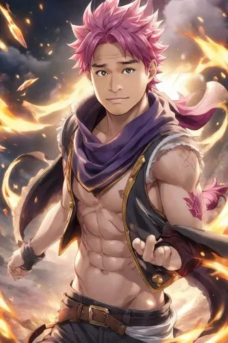 in fight,my fire power overwhelm,natsu,jaffar,chulainn,yuuichi,ike,iskandar,Digital Art,Anime