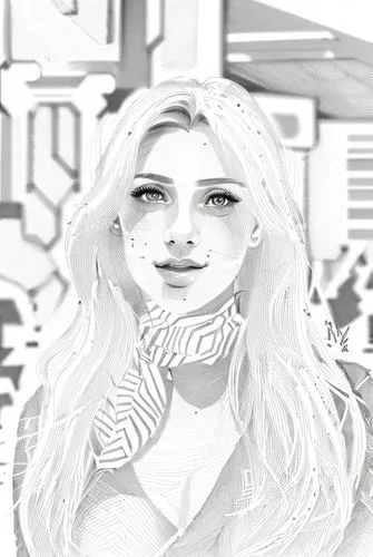 beautiful girl ,the sketch is of a woman with long hair,portrait,Design Sketch,Design Sketch,Hand-drawn Line Art