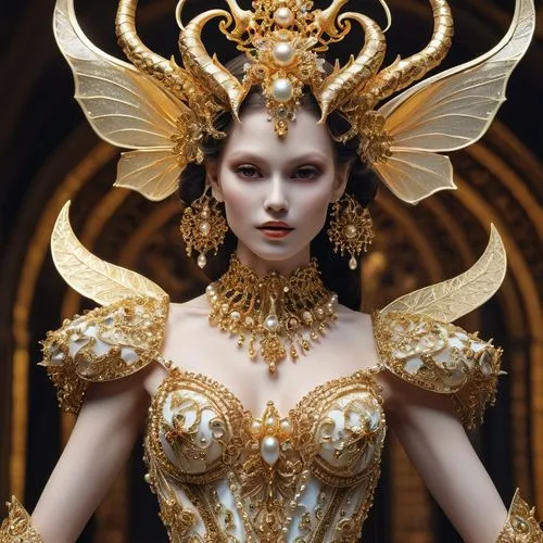 amidala,the enchantress,diwata,golden dragon,headpiece,goldwork,Photography,General,Realistic