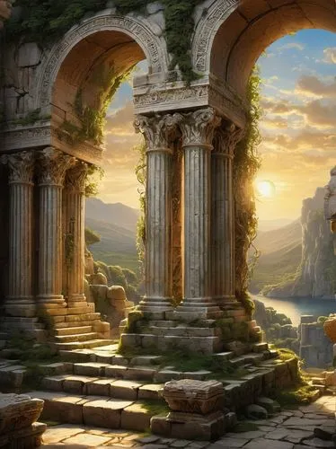 ancient city,the ancient world,celsus library,ephesus,fantasy landscape,artemis temple,ancient greek temple,greek temple,the ruins of the,ancient,acropolis,classical antiquity,ancient buildings,ancient roman architecture,ruins,ancient rome,greek mythology,ancient civilization,fantasy picture,roman ancient,Art,Classical Oil Painting,Classical Oil Painting 02