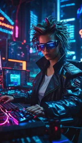 cyberpunk,cyber glasses,cyber,man with a computer,80s,neon human resources,futuristic,elektroniki,cyberspace,computer freak,hacking,matrix,dj,80's design,girl at the computer,computer addiction,tracer,cyclocomputer,cybertruck,electro,Conceptual Art,Sci-Fi,Sci-Fi 26