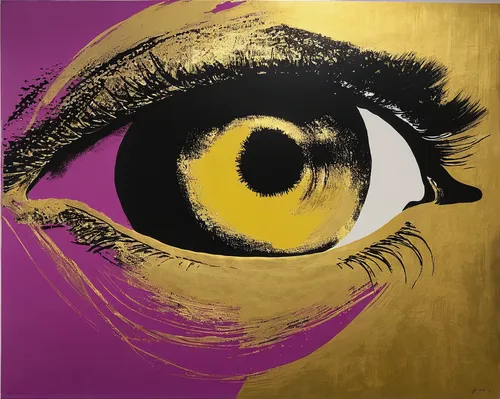 women's eyes,andy warhol,warhol,gold paint stroke,abstract eye,gold and purple,eye,modern pop art,purple and gold foil,gold foil art,cool pop art,purple and gold,oil painting on canvas,gold paint strokes,yellow eye,violet eyes,iris,pop art style,gold eyes,golden eyes,Art,Artistic Painting,Artistic Painting 22