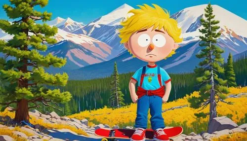 cartoon video game background,animated cartoon,mountain fink,children's background,mountain guide,cute cartoon image,mountain scene,landscape background,cute cartoon character,moc chau hill,high-altitude mountain tour,3d background,mountain,the spirit of the mountains,background image,kids illustration,mountain peak,mountain hiking,world digital painting,cartoon character,Illustration,Retro,Retro 04