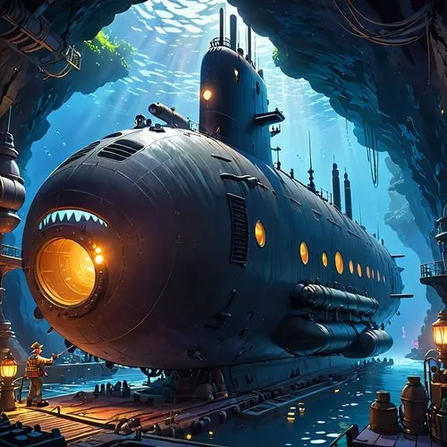 semi-submersible,submersible,ballistic missile submarine,underwater playground,nautilus,deep sea nautilus,deep-submergence rescue vehicle,undersea,atlantis,deep sea diving,marine tank,tank ship,cruise missile submarine,deep sea,underwater sports,airships,aquanaut,sea fantasy,sci fiction illustration,under sea,Anime,Anime,Cartoon