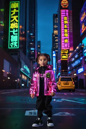 lux,shanghai,cyberpunk,hk,neon lights,child model,little girl in pink dress,chongqing,photo session at night,digital compositing,shenyang,chinatown,asia girl,little girl running,neon,album cover,neon light,city youth,shenyang j-8,hong kong,Conceptual Art,Sci-Fi,Sci-Fi 26