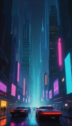 futuristic landscape,cyberpunk,cityscape,neon arrows,futuristic,metropolis,colorful city,city lights,fantasy city,neon lights,city at night,city highway,tokyo city,night highway,neon,city,neon light,dystopian,neon ghosts,evening city,Illustration,Abstract Fantasy,Abstract Fantasy 20