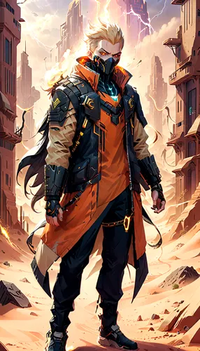 dodge warlock,male character,wind warrior,thundercat,kurai steppe,the wanderer,karnak,adventurer,merzouga,magus,bard,sandstorm,monk,game illustration,gear shaper,dune,dwarf sundheim,desert fox,mercenary,sand fox,Anime,Anime,General