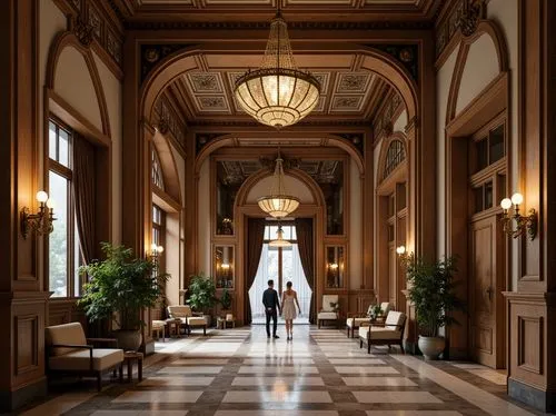 enfilade,hallway,hotel lobby,foyer,lobby,entrance hall,corridors,grand hotel europe,corridor,cochere,emirates palace hotel,ballroom,orsay,neoclassical,apthorp,hotel hall,claridges,ebbitt,grand hotel,intercontinental