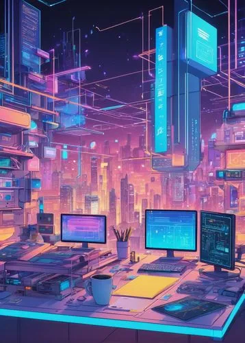 cybercity,cybertown,cyberscene,cyberworld,cyberport,cyberpunk,cyberia,cyberspace,cyberview,cyber,cybernet,computerworld,cyberworks,mainframes,synth,computerized,computerize,computer graphic,hypermodern,cyberarts,Illustration,Japanese style,Japanese Style 03