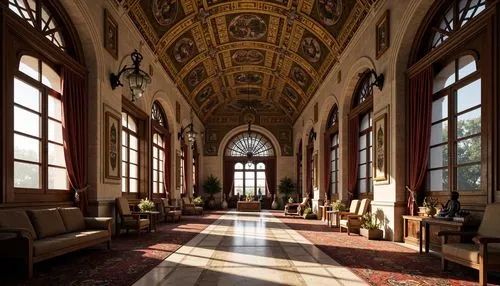 sapienza,ornate room,hallway,cochere,corridor,entrance hall,royal interior,corridors,ballroom,lobby,mirogoj,interiors,hall,residenz,empty interior,3d rendering,villa balbianello,europe palace,anteroom,grandeur