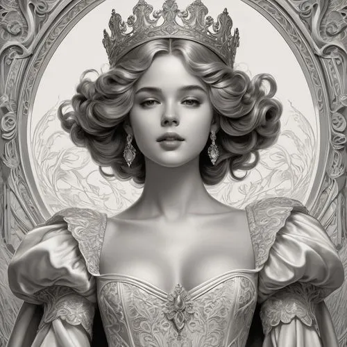 noblewoman,imperial crown,margaery,queen anne,princess crown,crowned,Illustration,Retro,Retro 08