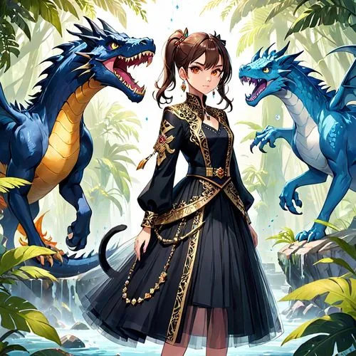 a girl with brown hair and glowing eyes is on a ship to a battle and can control dragons. she is the captain of all things and is a goddess of the world, stronger then all gods. she can control all el