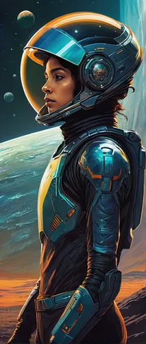 sci fiction illustration,andromeda,spacesuit,astronaut,scifi,astronaut helmet,aquanaut,space art,robot in space,space-suit,space suit,sci fi,cg artwork,sci - fi,sci-fi,futuristic,nova,valerian,jaya,cosmonaut,Art,Classical Oil Painting,Classical Oil Painting 08