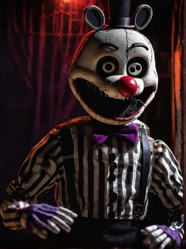 creepy clown,puppet,horror clown,mime,scary clown,ringmaster,jigsaw,killer doll,mime artist,endoskeleton,marionette,clown,circus animal,ventriloquist,mr,murderer,bonbon,3d render,killer smile,voo doo doll,Illustration,American Style,American Style 12