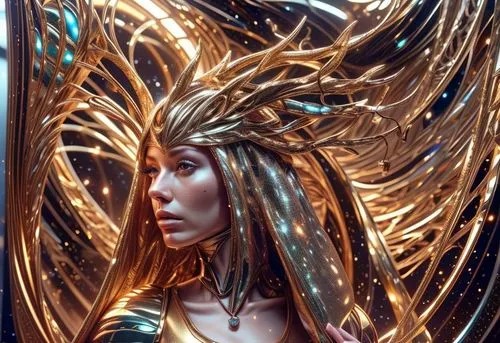 witchblade,kerrii,kerrigan,feather headdress,headdress,foils