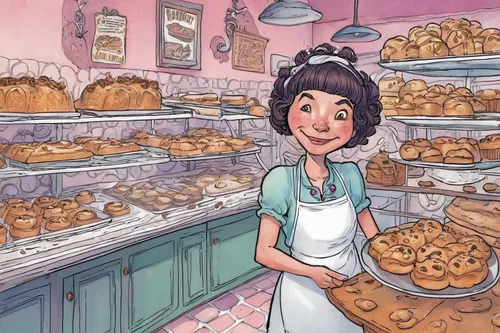 bakery,donut illustration,pastry shop,pan dulce,pastries,donut drawing,freshly baked buns,sweet pastries,baked goods,pâtisserie,cake shop,bagels,bakery products,confectioner,doughnuts,donuts,breads,pastry,coffee tea illustration,girl with bread-and-butter,Illustration,Paper based,Paper Based 26