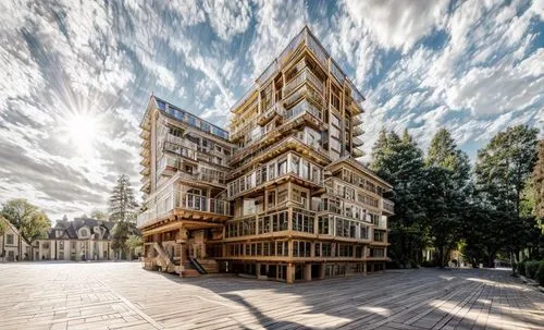 cubic house,wooden construction,wooden sauna,wooden facade,timber house,wooden house,mirror house,building honeycomb,sky apartment,kirrarchitecture,glass building,wooden houses,wood structure,wooden cubes,wooden church,vertical chess,urban design,cube stilt houses,torino,renaissance tower,Architecture,General,European Traditional,Rokokostil