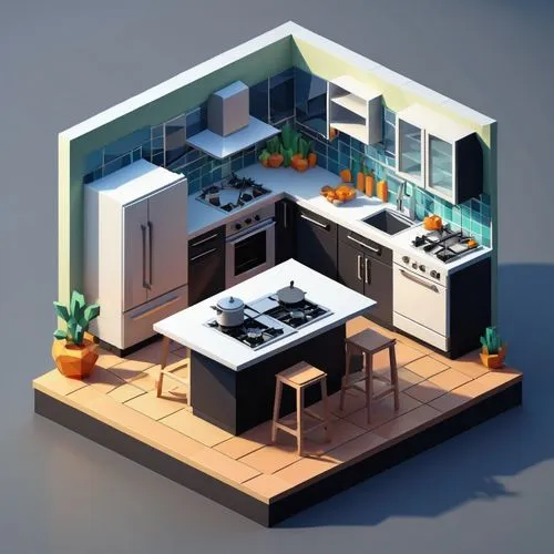 modern kitchen,kitchen design,shared apartment,an apartment,isometric,floorplan home,smart home,modern kitchen interior,apartment,kitchen,big kitchen,mid century house,kitchenette,3d rendering,kitchen table,3d render,cubic house,kitchen interior,kitchen block,smarthome,Unique,3D,Low Poly