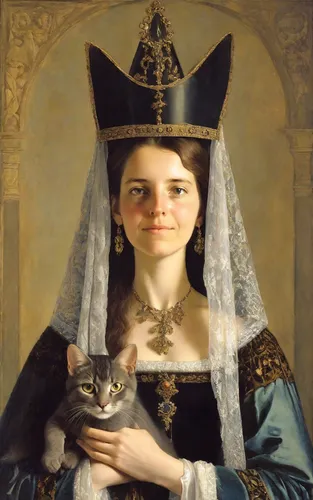 gothic portrait,cat portrait,portrait of christi,cat european,portrait of a woman,portrait of a girl,napoleon cat,romantic portrait,the prophet mary,cat sparrow,victorian lady,priestess,mary 1,cat image,vintage female portrait,girl in a historic way,woman holding pie,vintage cat,cepora judith,vintage art