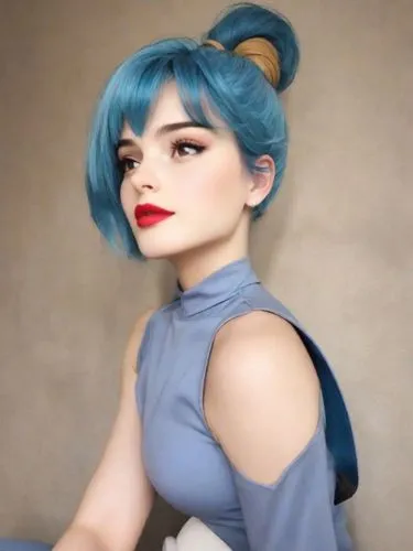 bulma,blue hair,karou,smurfette,riska,kula