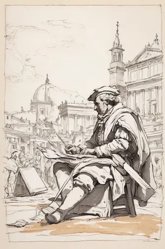 """Cardboard Adventures Sketch - """"What to make?""""""",rome 2,gondolier,the roman centurion,the carnival of venice,male poses for drawing,florentine,roman soldier,vittoriano,piazza navona,drawing c