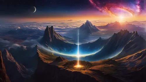 fantasy landscape,space art,futuristic landscape,fantasy picture,alien world,alien planet,fantasy art,background image,full hd wallpaper,planet eart,world digital painting,exoplanet,terraforming,celestial bodies,3d fantasy,sky space concept,phase of the moon,starscape,planets,vast,Photography,General,Natural