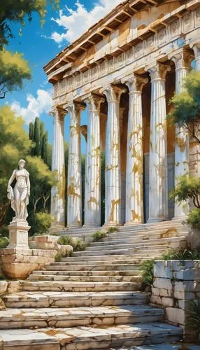 artemis temple,greek temple,ephesus,panagora,celsus,celsus library,halicarnassus,acropolis,the ancient world,temple of diana,classical antiquity,ancient city,metapontum,pillars,three pillars,leptis,ancient rome,delphi,caesonia,neoclassical,Conceptual Art,Graffiti Art,Graffiti Art 08