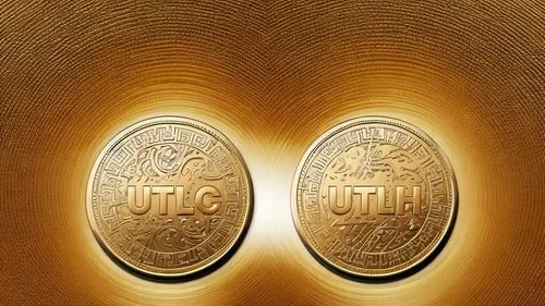 gold coin token in game of thrones style, brown gold background Targaryen ,two gold coin that have been placed to look like the design for a coin,usitc,utn,utc,ukrtelecom,uti,ituc,Common,Common,Natura