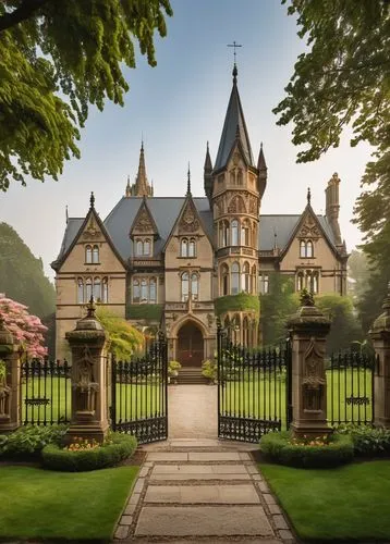 tyntesfield,fairy tale castle,waddesdon,fairytale castle,lilleshall,chateau,brympton,mountstuart,domaine,dumanoir,harlaxton,elizabethan manor house,roxburghe,chateaux,wriothesley,manor,batsford,fairy tale castle sigmaringen,fyvie,bendemeer estates,Conceptual Art,Oil color,Oil Color 14