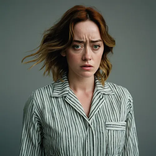 stressed woman,in a shirt,queen cage,british actress,vanity fair,dress shirt,female hollywood actress,depressed woman,worried girl,striped background,white shirt,sad woman,woman in menswear,monologue,jena,scared woman,actress,worried,nora,polo shirt,Photography,Documentary Photography,Documentary Photography 06