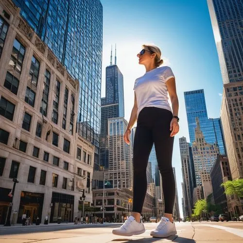 chicago,chicagoan,woman walking,woman free skating,athleta,bizinsider,chicago skyline,cityzen,city life,streeterville,urbanfetch,street shot,citysearch,city ​​portrait,citylife,city tour,new york,walkability,walking,midtown,Illustration,Paper based,Paper Based 21