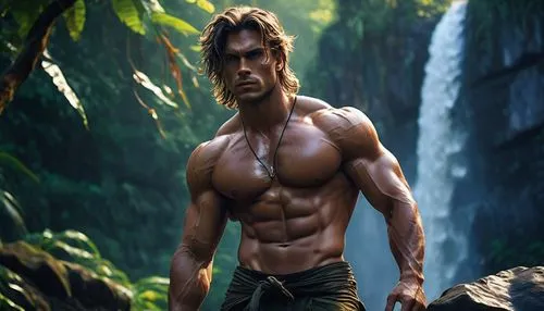 tarzan,male elf,gardener,farmer in the woods,cave man,male model,male character,barbarian,nature and man,wolverine,lara,damme,bodybuilding supplement,edge muscle,kickboxer,mountain guide,muscular,bodhi,hercules,forest man,Conceptual Art,Fantasy,Fantasy 19