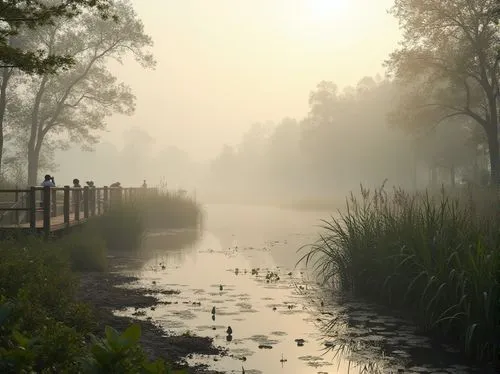 morning mist,foggy landscape,riverwood,spreewald,polders,morning fog,mists,autumn fog,bayou,wetland,wooden bridge,backwater,autumn morning,wetlands,enb,towpath,polder,swamp,mist,cryengine,Photography,General,Realistic