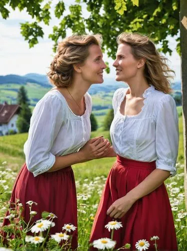 sound of music,dirndl,countrywomen,frasers,milkmaids,bornholmer margeriten,Photography,General,Realistic