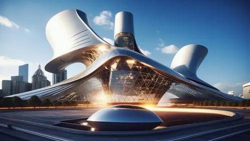 futuristic art museum,futuristic architecture,arcology,futuroscope,futuristic car,futuristic landscape,sky space concept,heatherwick,esteqlal,morphosis,3d rendering,hudson yards,automobile hood ornament,hadid,lusail,soumaya museum,steel sculpture,astana,alien ship,spaceport,Conceptual Art,Sci-Fi,Sci-Fi 09