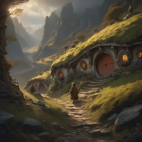 hobbiton,hobbit,hobbits,nargothrond,alpine village,mountain settlement,ithilien,fantasy landscape,boardinghouses,erebor,riftwar,mountain village,gondolin,mountain huts,elves country,bolthole,rivendell,fantasy picture,northrend,lodgings,Conceptual Art,Fantasy,Fantasy 01