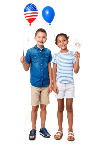 American independence day, 4th July celebration, fireworks exploding in sky, night scene, festive atmosphere, happy family, smiling children, patriotic adults, waving American flags, red white and blu