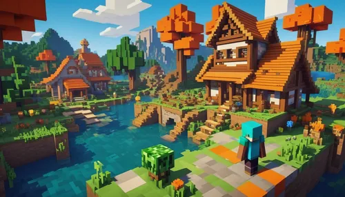 popeye village,alpine village,fairy village,escher village,floating islands,wooden houses,mountain village,aurora village,tavern,summer cottage,house with lake,mountain settlement,knight village,mud village,house by the water,fisherman's house,villages,cottage,medieval town,water mill,Unique,Pixel,Pixel 03