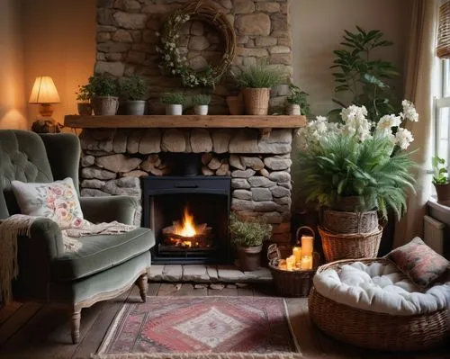 fireplace,fireplaces,fire place,christmas fireplace,sitting room,chimneypiece,coziness,coziest,country cottage,warm and cozy,autumn decor,cozier,mantels,fireside,rustic aesthetic,inglenook,highgrove,cosier,interior decor,home interior,Illustration,Paper based,Paper Based 17