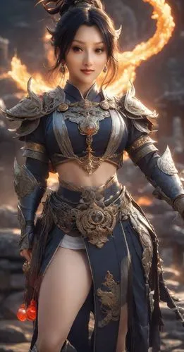 dark hair, big boobs,,fire angel,female warrior,jaya,fire siren,fantasy woman,mulan,sorceress,firedancer,warrior woman,xizhi,hwachae,dragon li,xiaochi,diya,fantasy warrior,flame spirit,goki,gara,danci