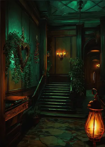 hallway,ornate room,victorian,a dark room,background ivy,the threshold of the house,dandelion hall,interiors,visual effect lighting,apothecary,rooms,dark cabinetry,play escape game live and win,absinthe,abandoned room,mortuary temple,live escape game,penumbra,nightlight,victorian style,Art,Classical Oil Painting,Classical Oil Painting 15