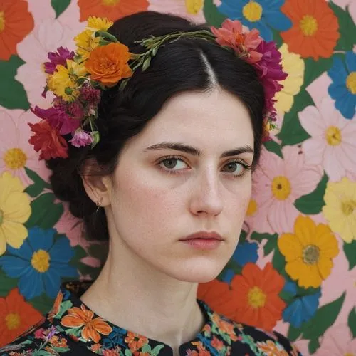 girl in flowers,beautiful girl with flowers,colorful floral,kahlo,floral,vintage floral,Photography,Documentary Photography,Documentary Photography 07