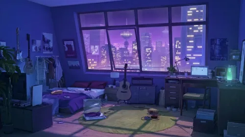 blue room,playing room,room,bedroom,an apartment,the little girl's room,one room,apartment,roominess,great room,sleeping room,purple blue ground,abandoned room,aesthetic,electrohome,modern room,bedrooms,music store,purple blue,kids room