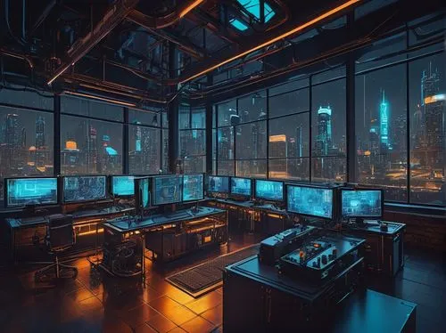 computer room,cyberpunk,the server room,cyberscene,cybercity,modern office,cyberport,cyberview,computerworld,cybertown,computerized,computer workstation,terminals,control center,computerland,monitors,bladerunner,computerize,computec,computation,Illustration,Vector,Vector 15